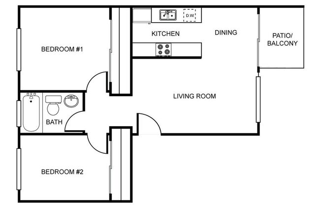 2 beds, 1 bath, 950 sqft, $2,140