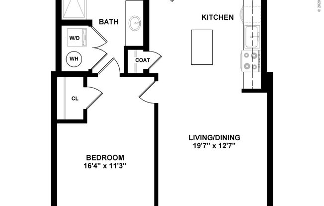 Studio, 1 bath, 761 sqft, $2,895, Unit 506