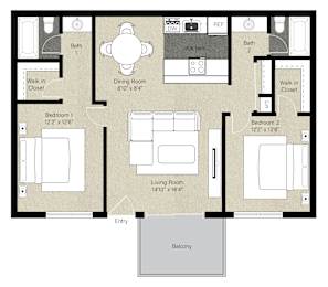2 beds, 2 baths, 946 sqft, $2,865