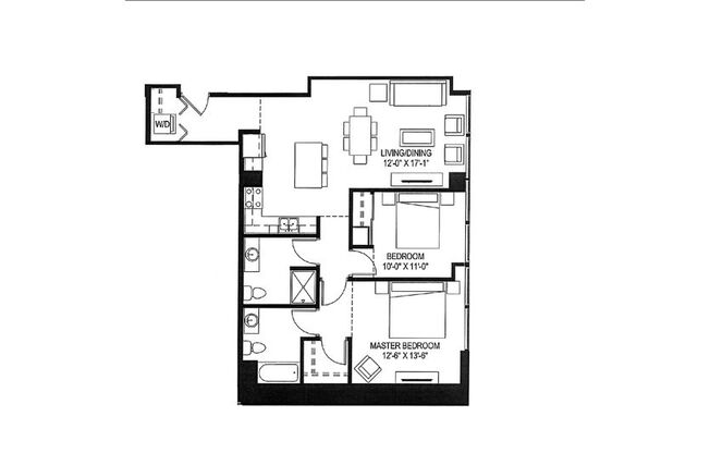 2 beds, 2 baths, 1,072 sqft, $1,999, Unit 515