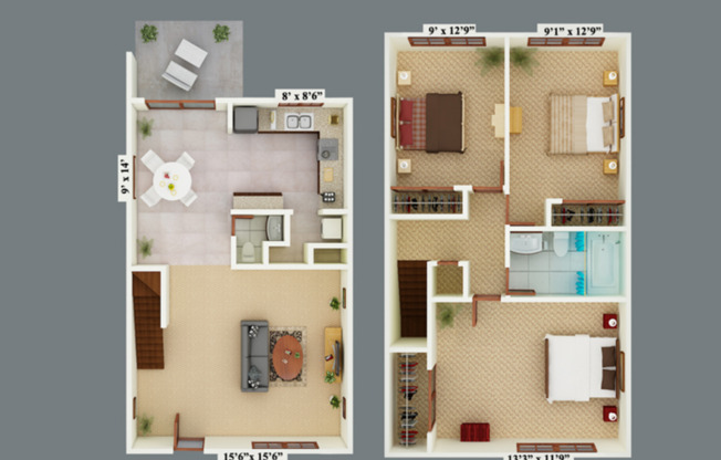3 beds, 1.5 baths, 1,178 sqft, $1,705