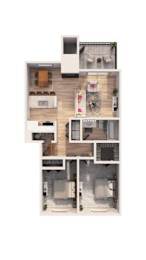 2 beds, 1 bath, 884 sqft, $1,779