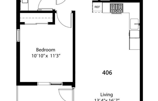 1 bed, 1 bath, 591 sqft, $3,125, Unit 406