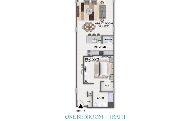 1 bed, 1 bath, 964 sqft, $2,625, Unit 1214