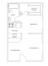 Studio, 1 bath, 437 sqft, $1,039