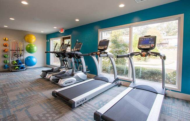 Health and Fitness Center Fully Equipped with Kettle Bells, Yoga & Exercise Balls, Resistance Bands and Cardio Equipment at Artesian East Village, Atlanta, GA 30316