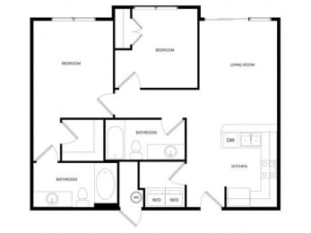 2 beds, 2 baths, 893 sqft, $1,690