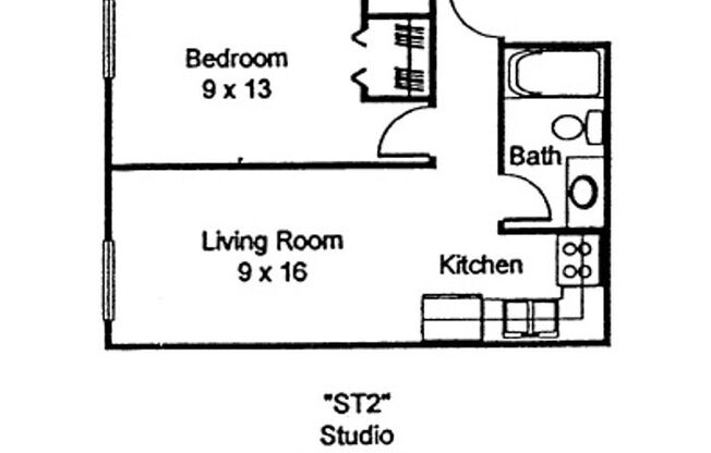 1 bed, 1 bath, 614 sqft, $1,125, Unit 327-G