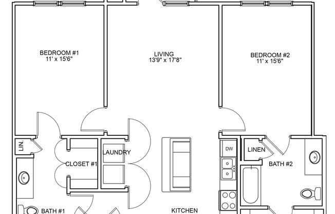 2 beds, 2 baths, 1,191 sqft, $1,594