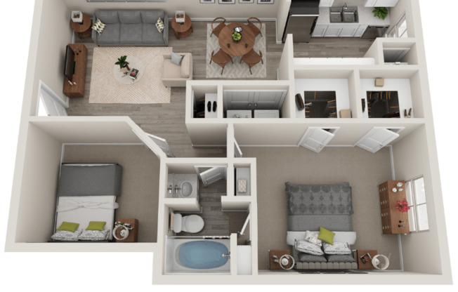 2 beds, 1 bath, 851 sqft, $879