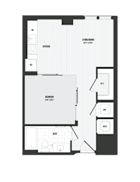 1 bed, 1 bath, 566 sqft, $1,683