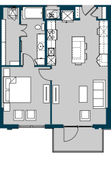 1 bed, 1 bath, 832 sqft, $2,006