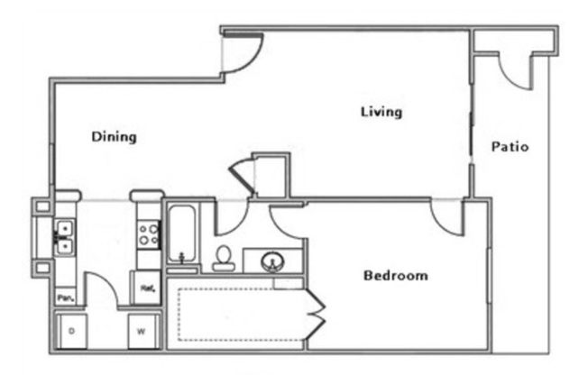 1 bed, 1 bath, 749 sqft, $1,434