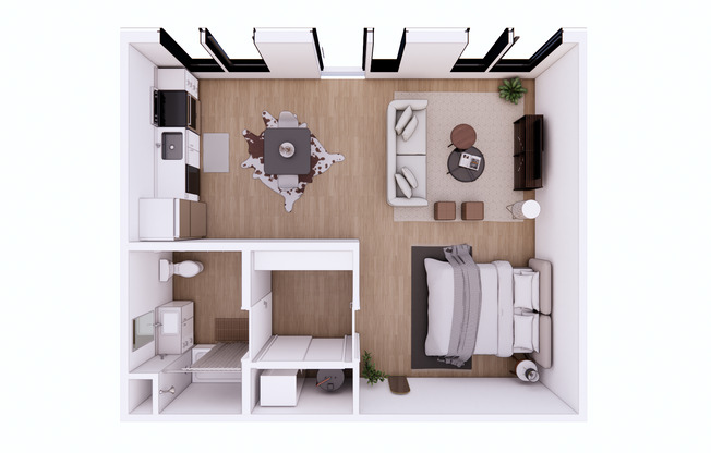 Studio, 1 bath, 410 sqft, $1,050, Unit 106