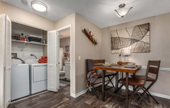 dining and laundry space