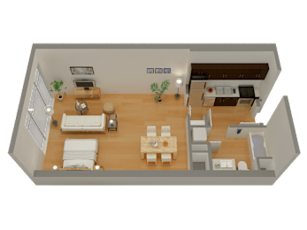 Studio, 1 bath, 632 sqft, $1,679