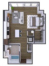 1 bed, 1 bath, 551 sqft, $2,220