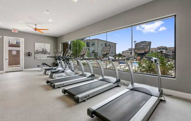 San Marcos, TX Apartments for Rent - Radiate Fitness Center with treadmills, ellipticals, free weights, and more