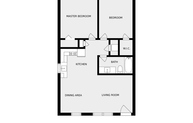 2 beds, 1 bath, 834 sqft, $1,411, Unit J