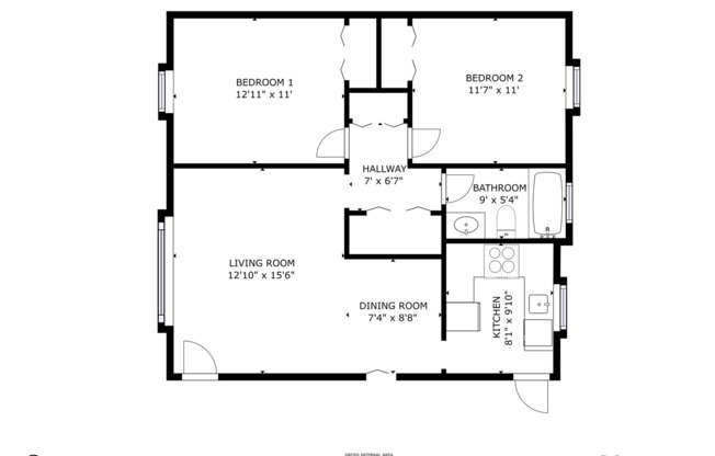 2 beds, 1 bath, 791 sqft, $1,223, Unit 2024C