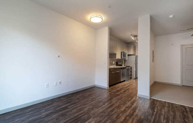 Living Area and Kitchen with Hard Surface Flooring