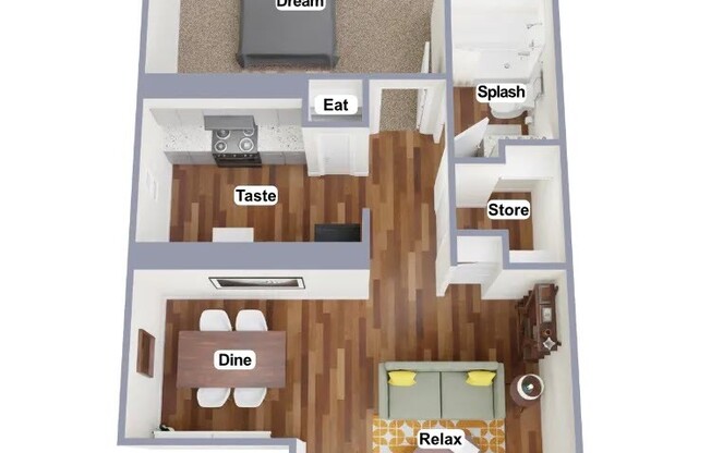 1 bed, 1 bath, 649 sqft, $550
