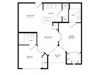 2 beds, 2 baths, 737 sqft, $1,405