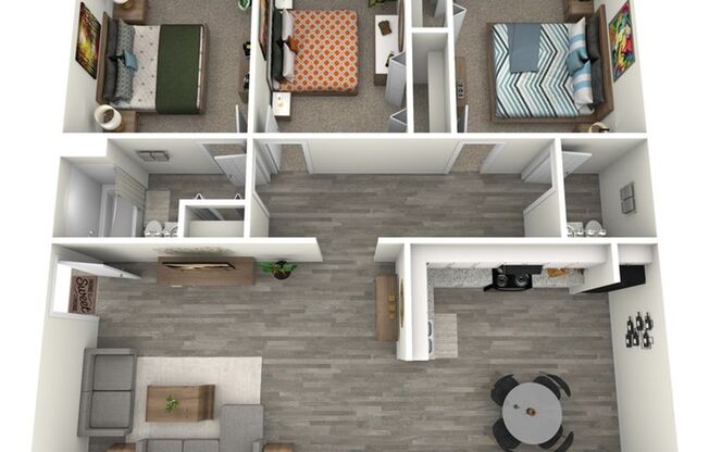 3 beds, 1.5 baths, 1,100 sqft, $1,450, Unit 1036 (Renovated)