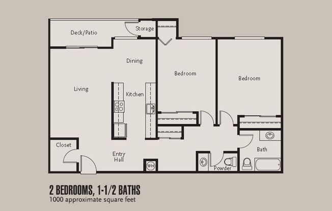 2 beds, 1.5 baths, 1,000 sqft, $2,485, Unit G105