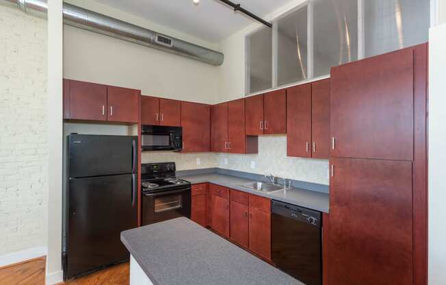 Furnished Kitchen at Mayton Transfer Lofts, Petersburg