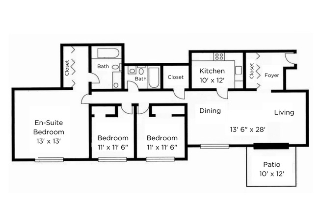 3 beds, 2 baths, 1,300 sqft, $2,495, Unit 3203-2