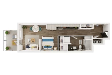 Studio, 1 bath, 578 sqft, $1,815