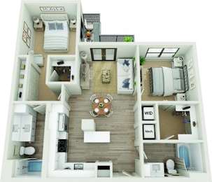 2 beds, 2 baths, 1,059 sqft, $1,916