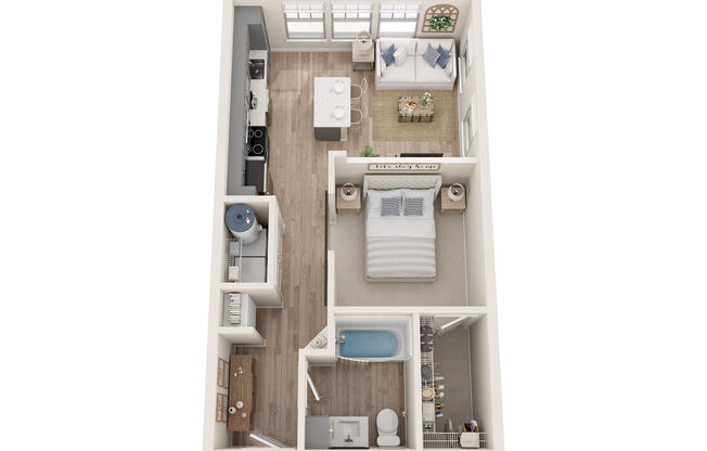 1 bed, 1 bath, 578 sqft, $982