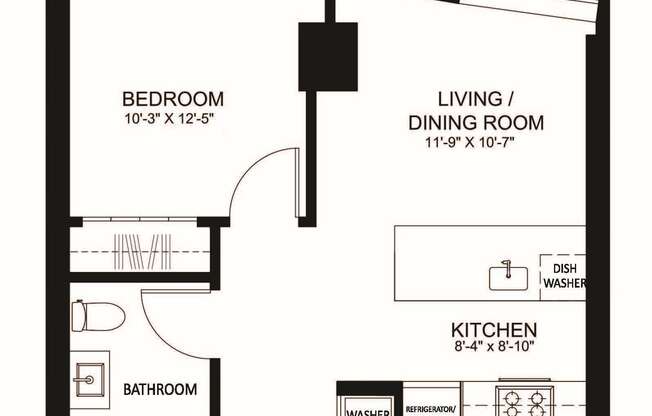 1 bed, 1 bath, 565 sqft, $3,568