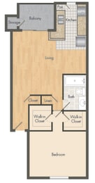 1 bed, 1 bath, 656 sqft, $1,306