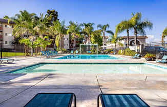 Ocean Breeze Villas Pool with Lounge Chairs