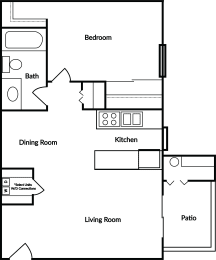 1 bed, 1 bath, 750 sqft, $926