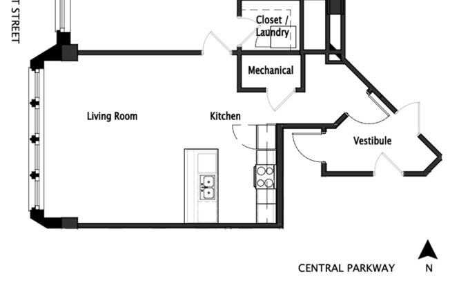 1 bed, 1 bath, 810 sqft, $1,940, Unit 100-403