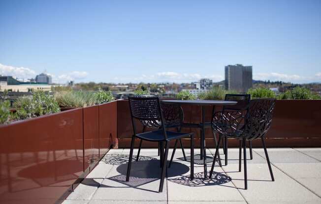 38 Davis rooftop with table and chairs