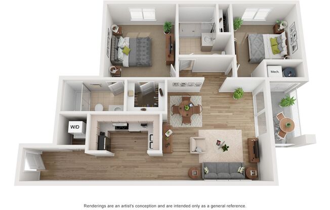 2 beds, 2 baths, 1,083 sqft, $3,100, Unit P1-527