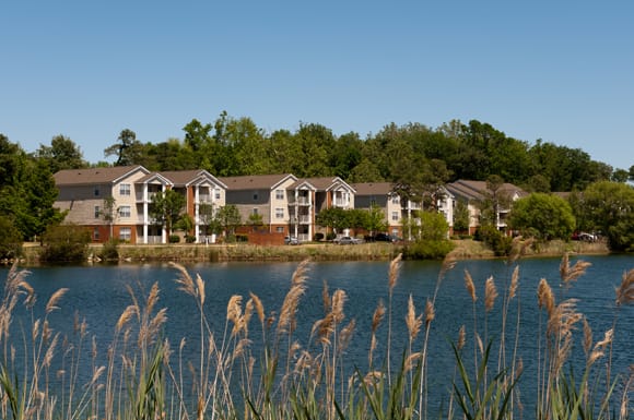Lake view overlooking apartment buildings