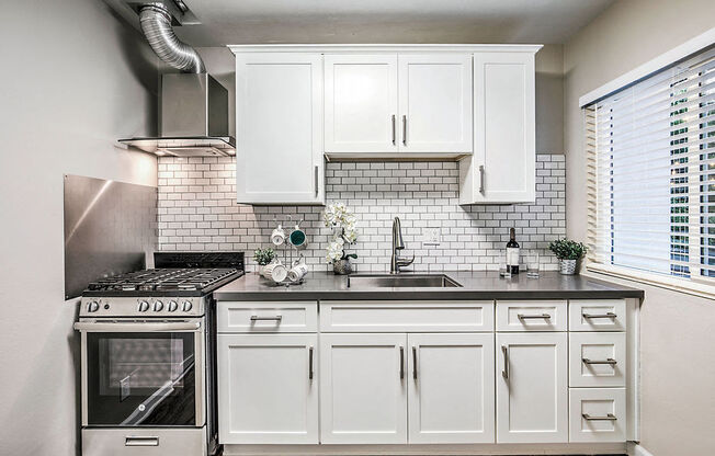 The Island Apartments kitchen with appliances