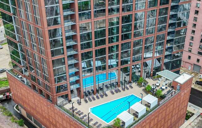 a rendering of the pool on the side of a building  at Cassidy on Canal, Chicago, 60606