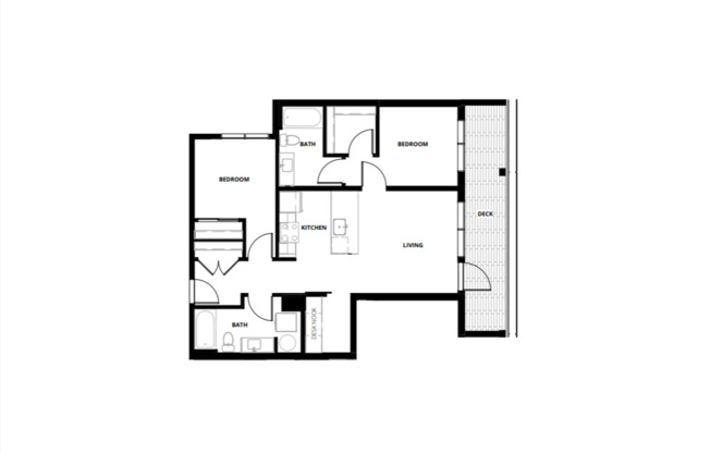 2 beds, 2 baths, 920 sqft, $4,495, Unit 505