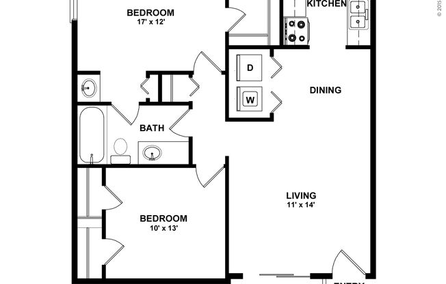 2 beds, 1 bath, 783 sqft, $1,230