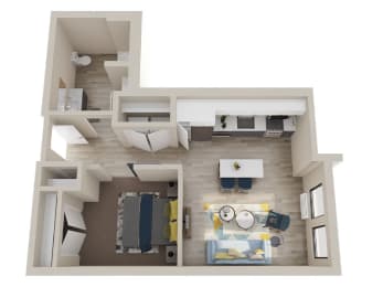 1 bed, 1 bath, 640 sqft, $1,482