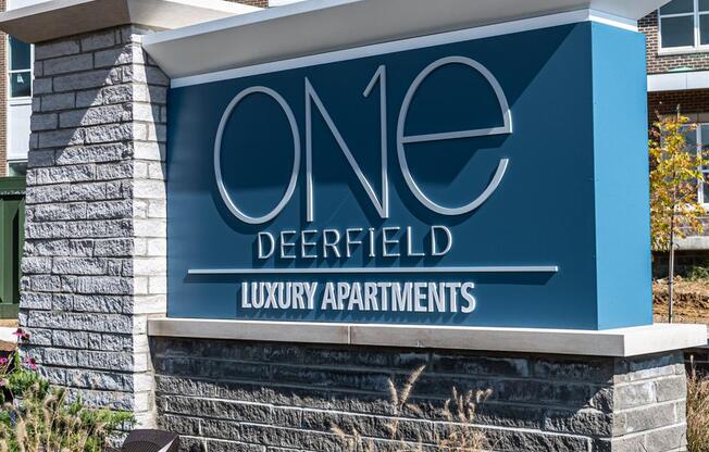 Property Signage at One Deerfield Apartments, Mason