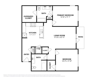 2 beds, 2 baths, 1,100 sqft, $1,837
