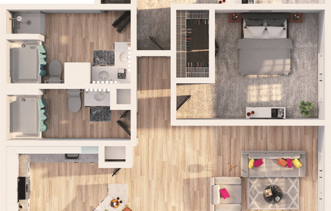 2 beds, 2 baths, 1,420 sqft, $2,188, Unit 2105